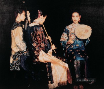 Chinese Girls Painting - Xunyang Rhyme Chinese Chen Yifei Girl